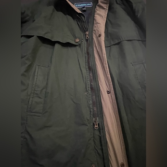 Strato Jac dark green long trench style down and feather filled coat size large+ - Picture 7 of 15